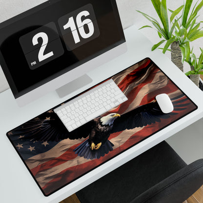 Patriot Eagle & US Flag Desk Mat / Mouse Pad – 31.5"x15.5", American Pride