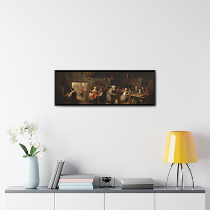 Abraham Teniers Inspiration – "Rustic Feast" | Tavern Scene Wide Canvas Art