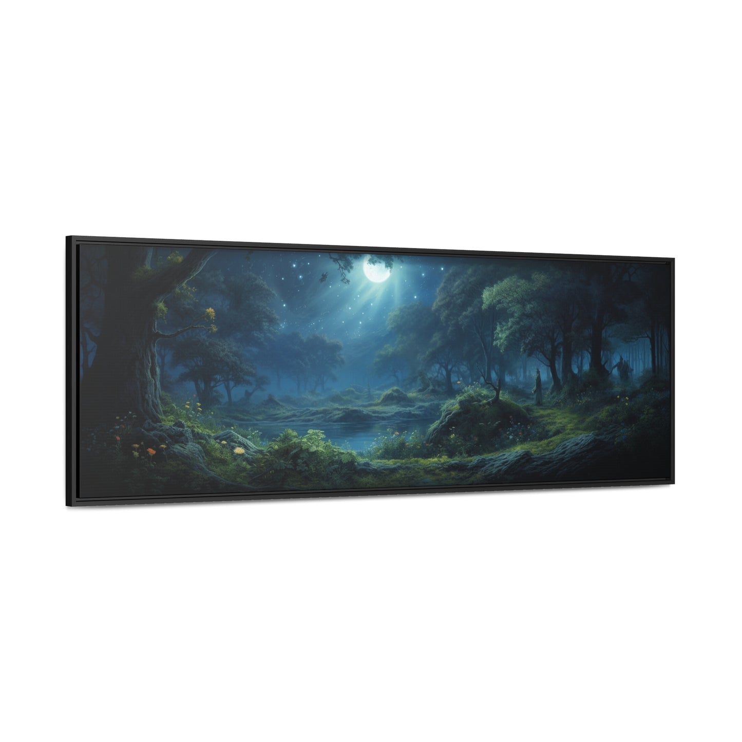 Adam Elsheimer Inspiration – "Moonlit Enchantment" | Mystical Wide Canvas Art