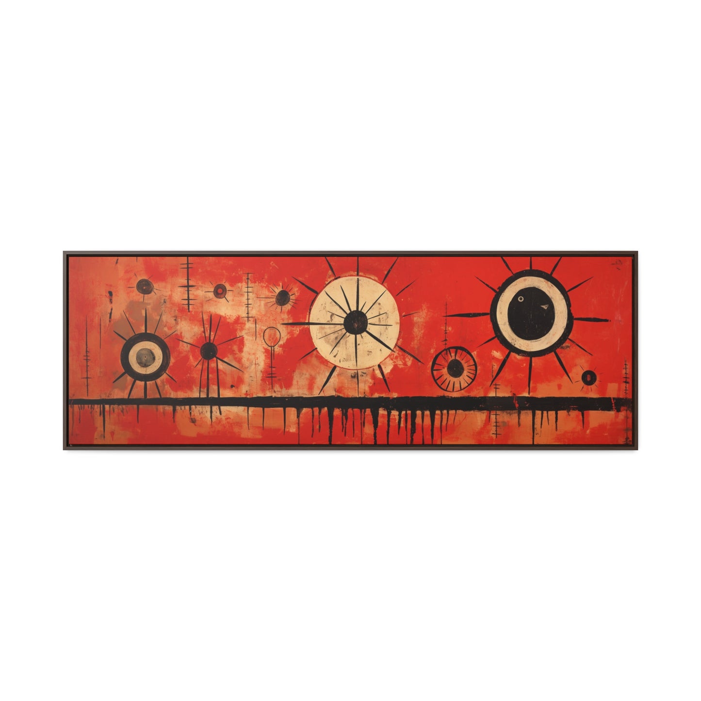 Adolph Gottlieb Inspiration – "Solar Echoes" | Abstract Expressionist Wide Canvas Art