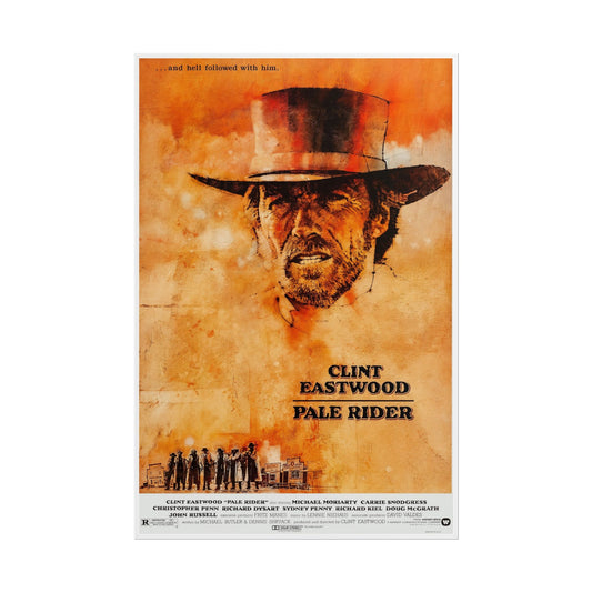 Pale Rider Poster Print of 1985 Clint Eastwood Western Movie Artwork