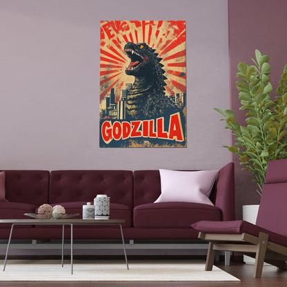 Godzilla Poster IV – Retro Japanese Kaiju Artwork Inspired by Showa-Era