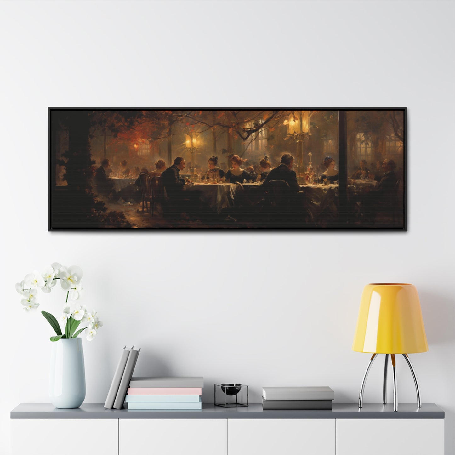 Adolph Menzel Inspiration – "Evening Elegance" | Romantic Impressionist Wide Canvas Art