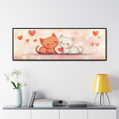 Adorable Love Cats Wall Art – Cute Kitten Illustration for Kids' Room & Nursery | Sweet and Playful Decor