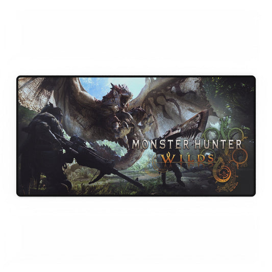 Monster Hunter Wilds Desk Mat / Mouse Pad – 31.5"x15.5", Epic Battle Art, Gaming