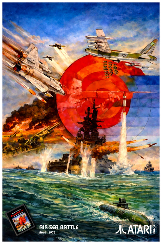 ATARI 2600 - AIR-SEA BATTLE POSTER - CLASSIC WAR ACTION ART PRINT (1977)