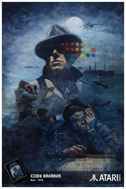 ATARI 2600 - CODE BREAKER POSTER - RETRO ESPIONAGE ART STYLE WALL DECOR