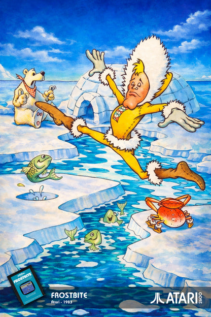 Frostbite Atari 2600 Poster – Arctic Explorer & Polar Bear 1983 Art