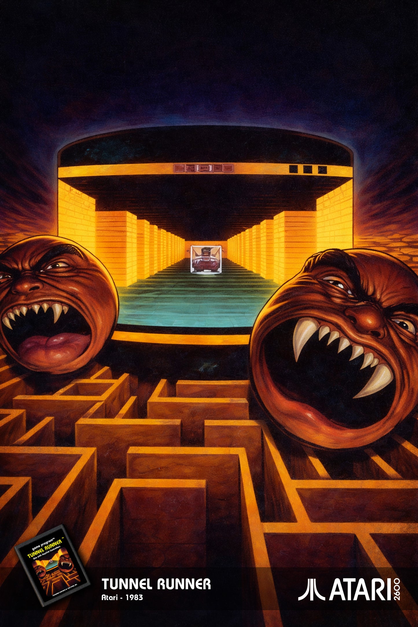 Tunnel Runner Atari 2600 Poster – 1983 Labyrinth Arcade Art