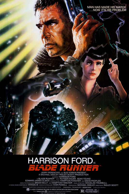 Blade Runner Poster Sci-Fi Neo-Noir Thriller Warner Bros 1982 Harrison Ford