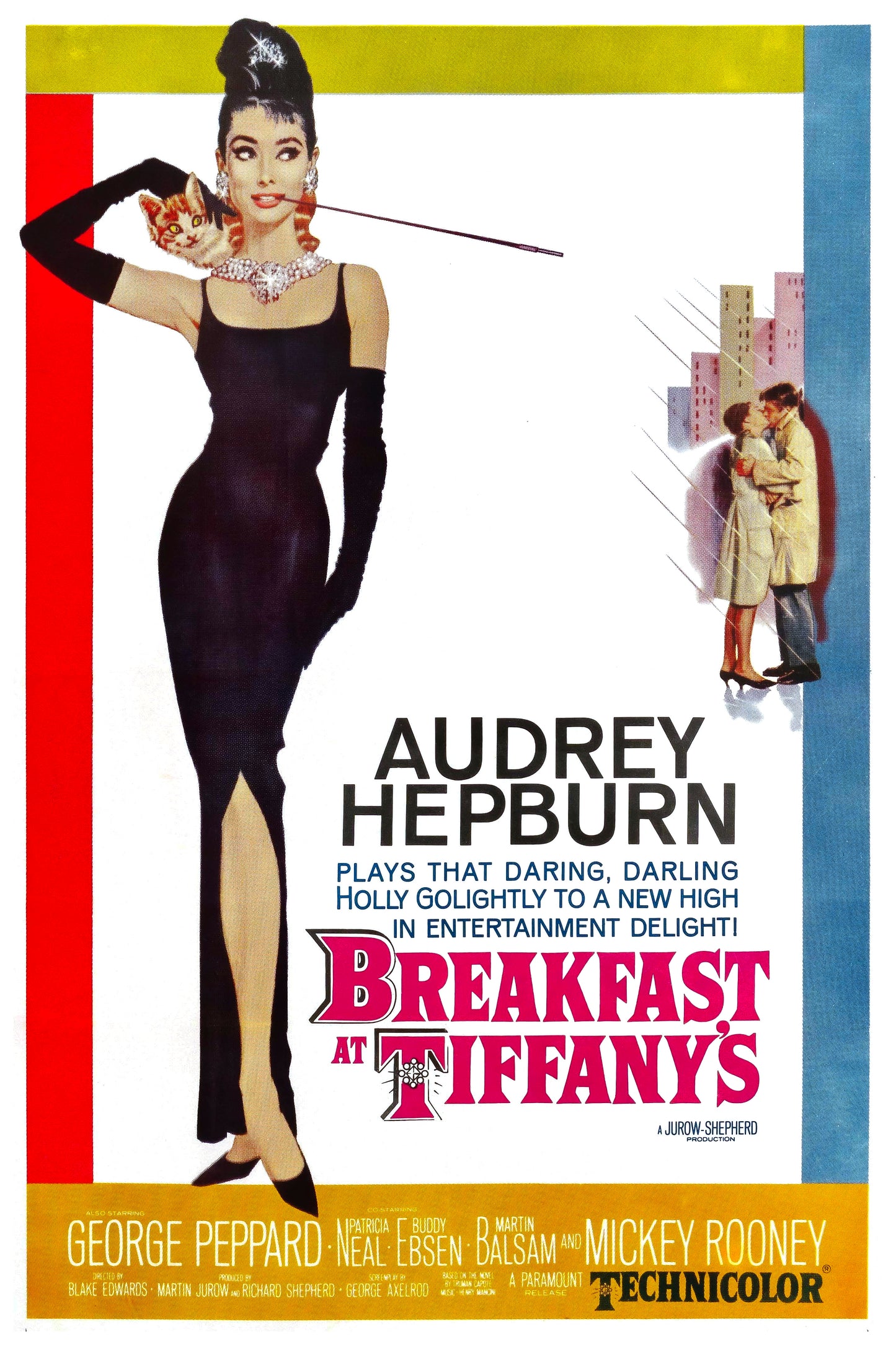 Breakfast at Tiffany’s Poster Romantic Comedy Drama Paramount Pictures 1961 Audrey Hepburn