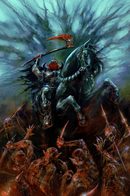 DEATH DEALER - BLOODSCYTHE RIDER - POSTER OF MAGAZINE COVER ARTWORK BY DAVID ROMERO