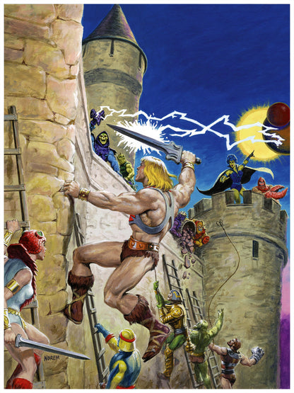 EARL NOREM POSTER - HE-MAN CASTLE INVASION - SKELETOR EVIL WARRIORS BATTLE ART