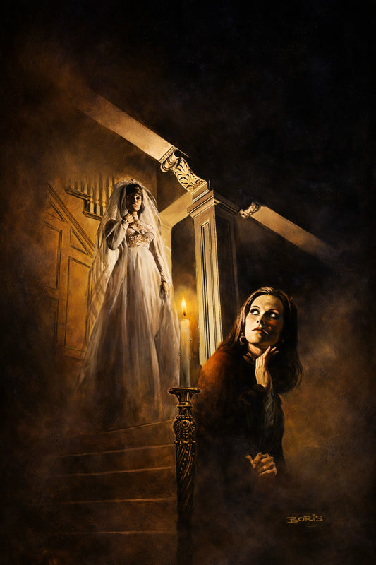 BORIS VALLEJO - EIGHT CANDLES GLOWING POSTER - GOTHIC BRIDE GHOST ILLUSTRATION