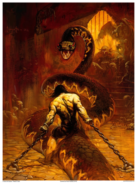 Chained - Fantasy Art Print by Frank Frazetta (1974)