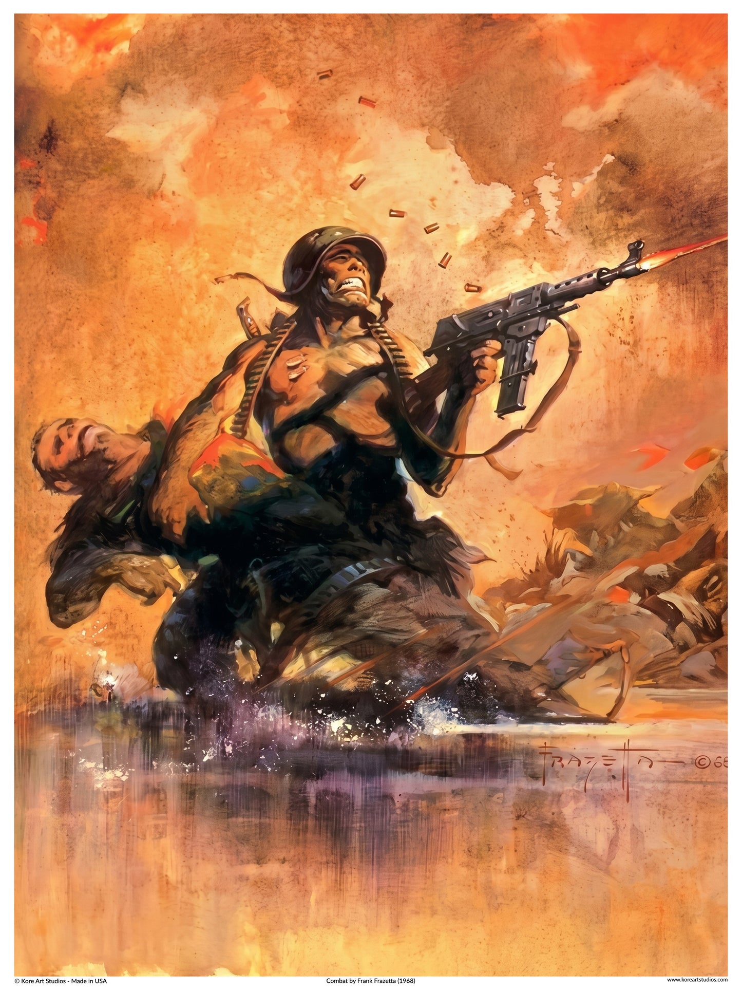 Combat - Battlefield Rescue Soldier by Frank Frazetta (1968)