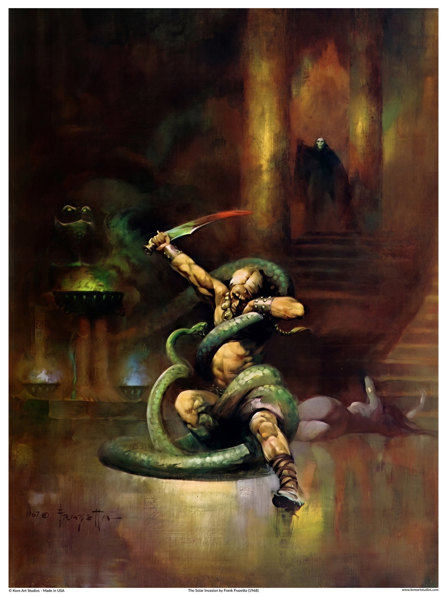 Green Death - Hero Battling Serpent by Frank Frazetta (1967)