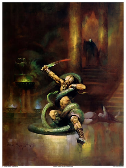 Green Death - Hero Battling Serpent by Frank Frazetta (1967)