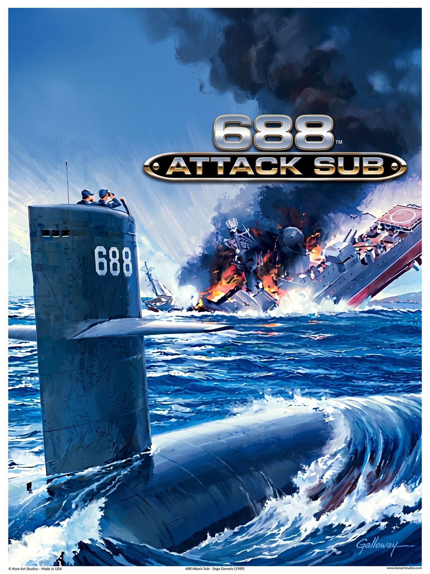 688 Attack Sub - Submarine Warfare Scene by Galloway (1989)
