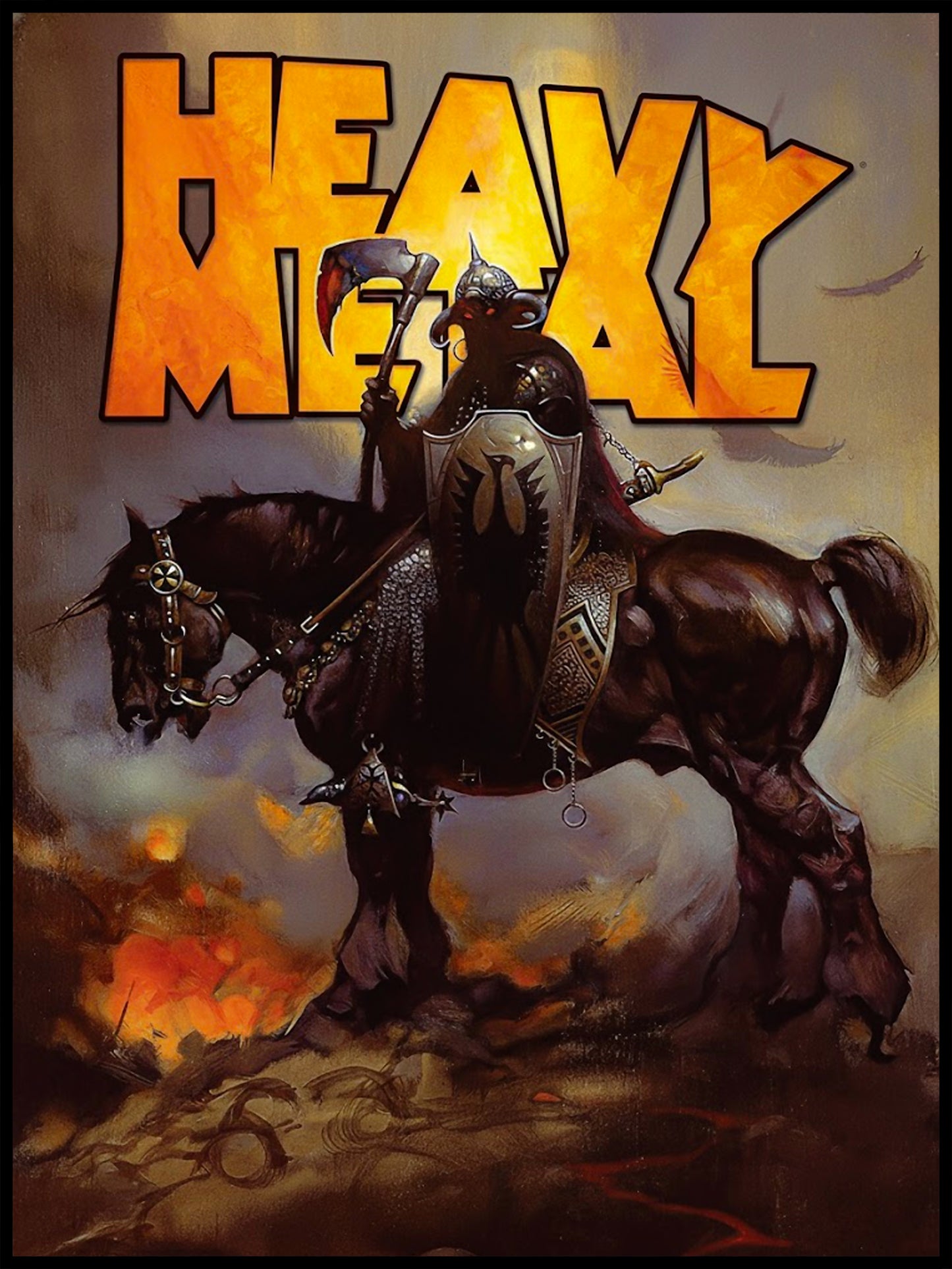 FRANK FRAZETTA POSTER - HEAVY METAL #288 COVER - DARK RIDER ON WAR HORSE