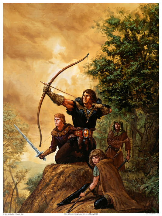 Adon, Kelemvor, Midnight & Cyric - Forgotten Realms Heroes by Jeff Easley (1989)