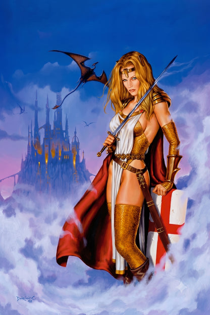 Lady Pendragon Poster – Dorian Cleavenger Fantasy Art (1998 Comic Cover)