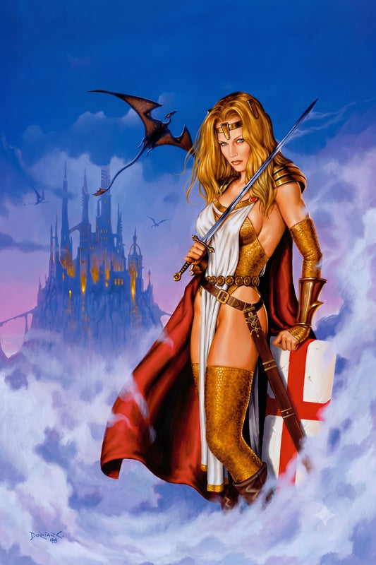 Lady Pendragon Poster – Dorian Cleavenger Fantasy Art (1998 Comic Cover)