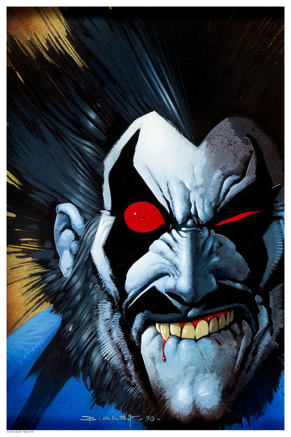 Lobo by Simon Bisley Poster, DC Comics Antihero Dark Comic Book Wall Art