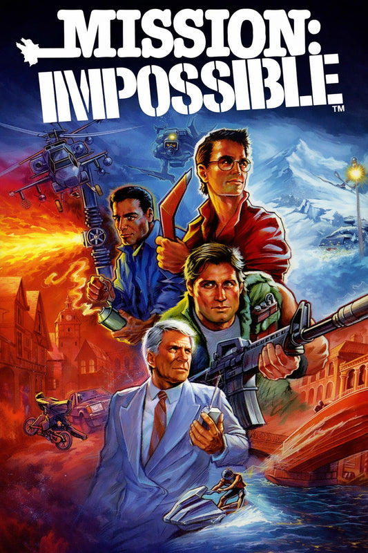 Mission: Impossible NES Poster, Retro Spy Action Video Game Wall Art