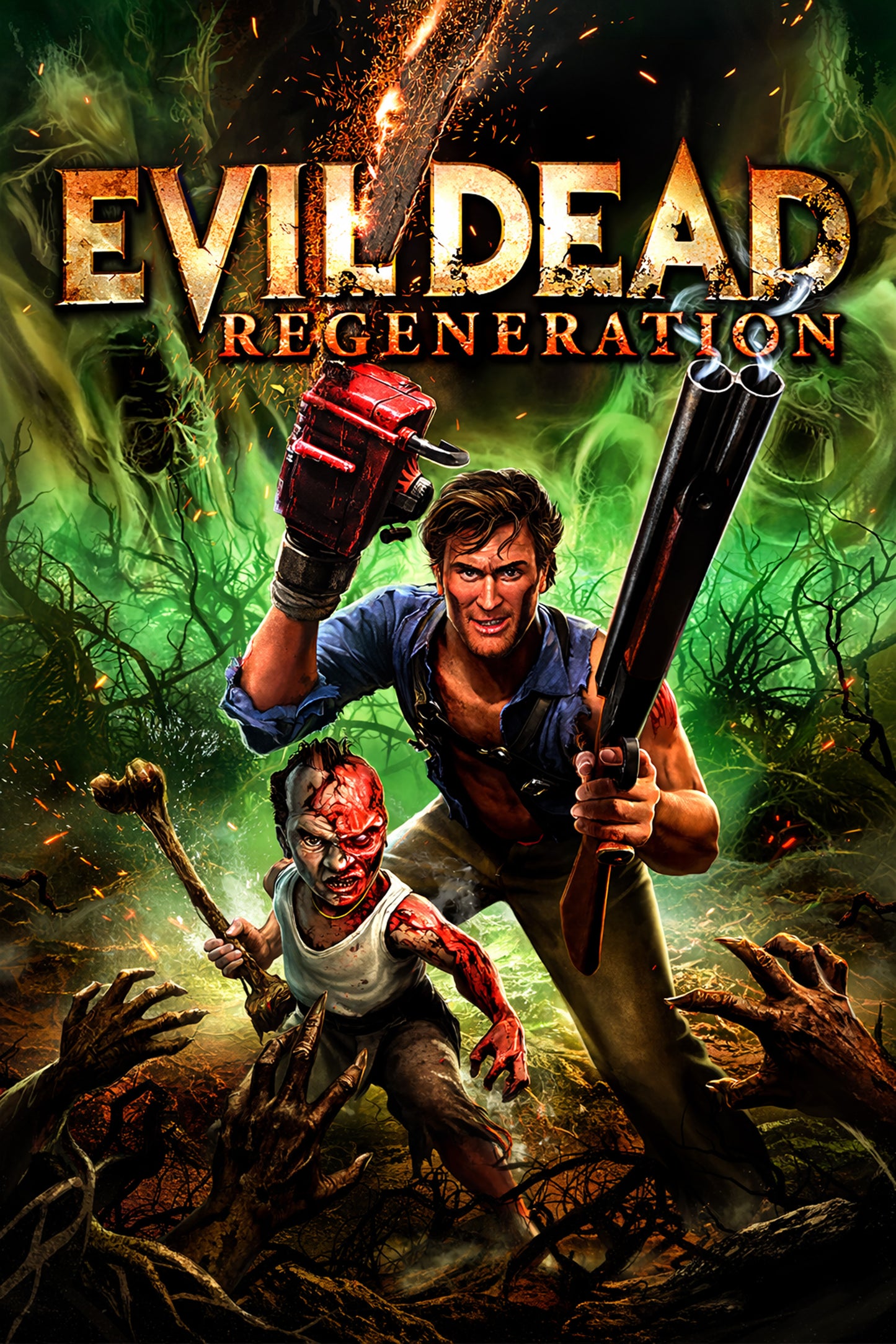 Evil Dead Regeneration Poster, Ash Williams Horror Video Game Wall Art