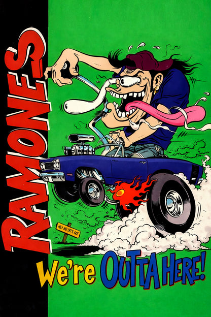 Ramones Poster – We’re Outta Here! – 90s Punk Rock – Radioactive Records