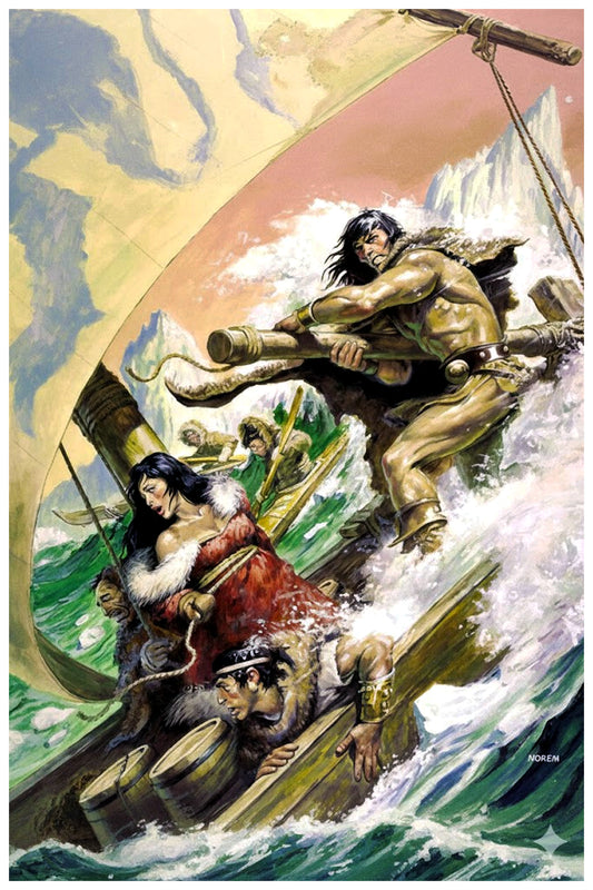 EARL NOREM - SAVAGE SWORD OF CONAN POSTER - ISSUE 16 SEA RAIDING ADVENTURE ART