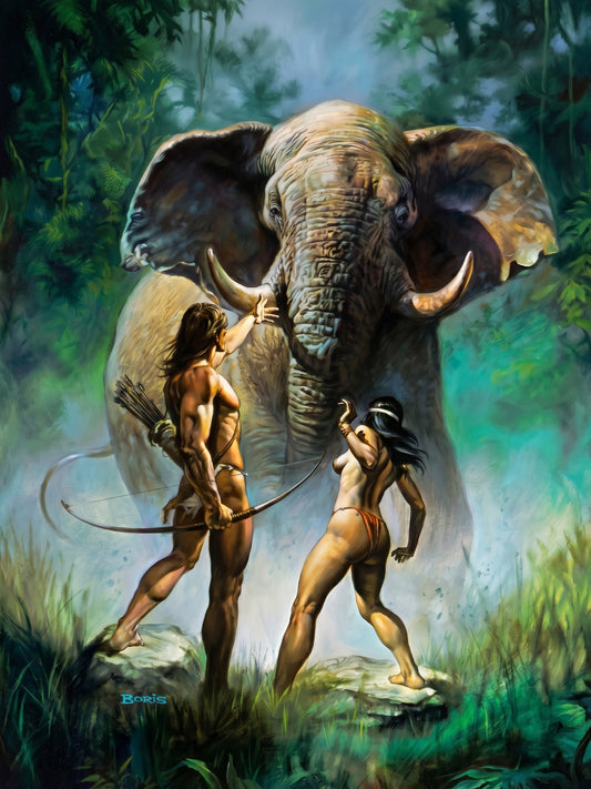 Tarzan and the Castaways by Boris Vallejo Poster, Jungle Adventure Fantasy Art