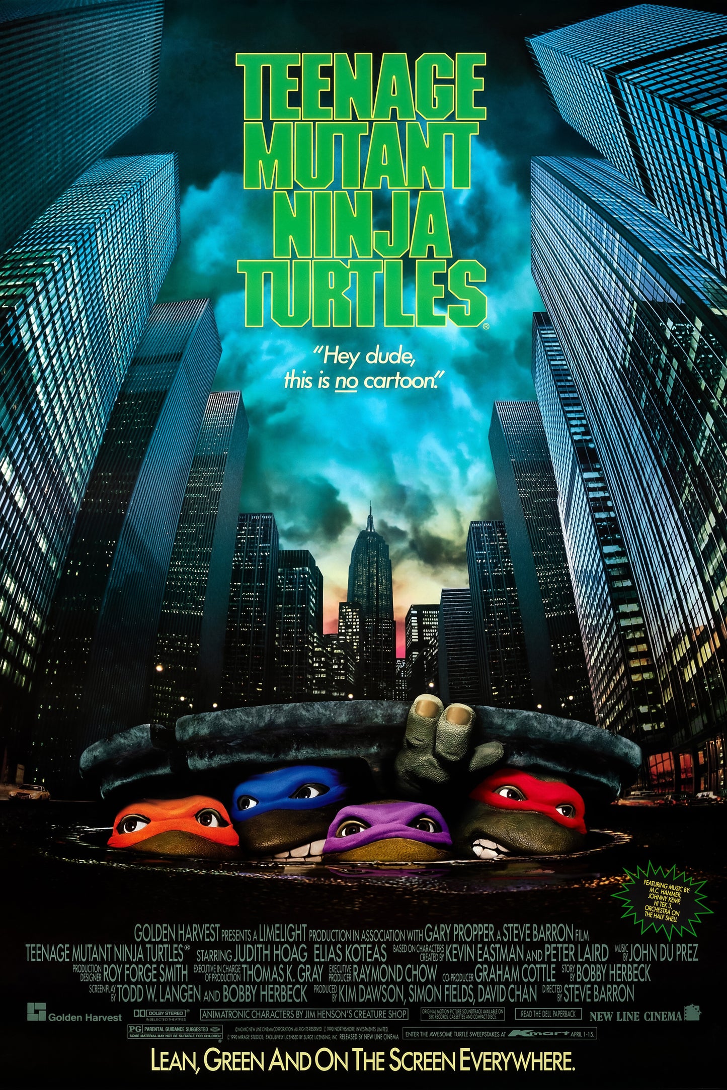 Teenage Mutant Ninja Turtles Poster New Line Cinema 1990