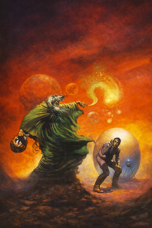 Boris Vallejo - The Flying Sorcerer - Cosmic Fantasy Poster with Wizard and Astronaut