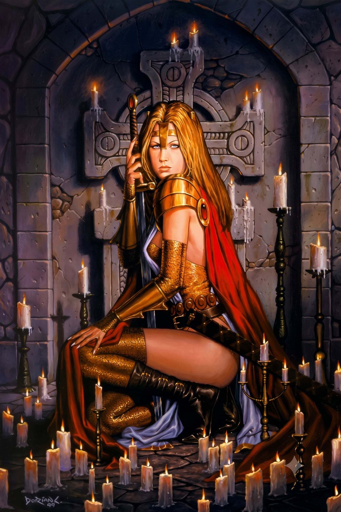 The Sword in the Hands by Dorian Cleavenger Poster, Fantasy Warrior Queen Art
