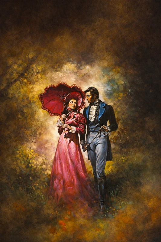 The Toast of the Town - Romantic Victorian Couple Walking Art Poster - Boris Vallejo