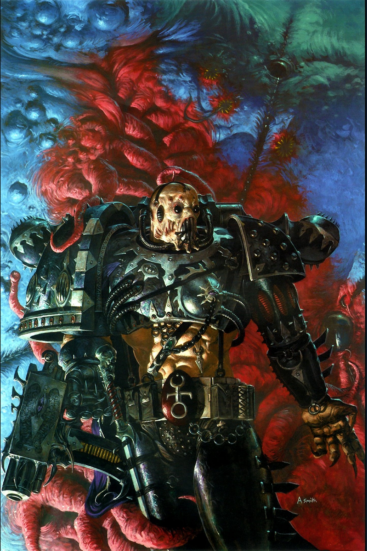 SLAANESH CHAOS MARINE - WARHAMMER 40K DARK FANTASY POSTER