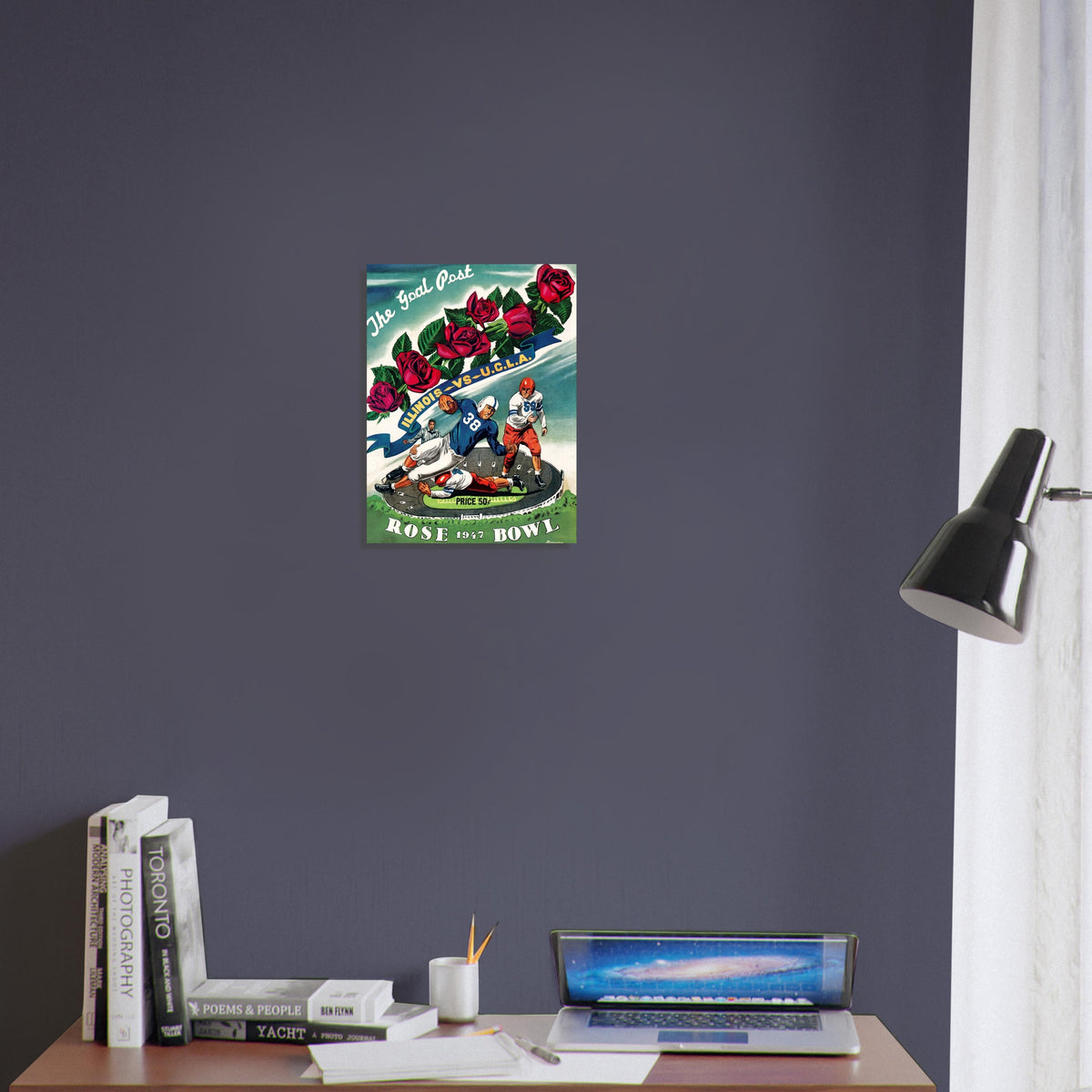 1947 Rose Bowl Football Poster – Illinois vs UCLA Game Day Art Wall Art Decor 3