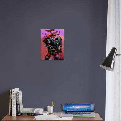 Dark Fantasy Demon Warrior Poster – Horned Beast with Blade 1992 Wall Art Decor 3