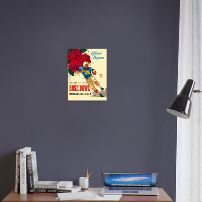 1956 Rose Bowl Football Poster – Michigan State vs UCLA Game Program 3