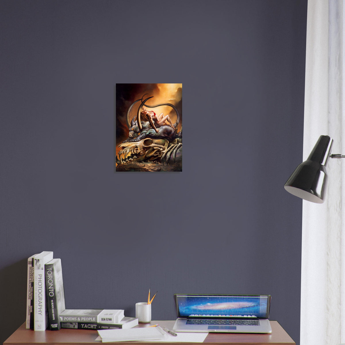 BORIS VALLEJO WOMAN AND MONSTER POSTER – FANTASY DEMON 1996 Wall Art Decor 3
