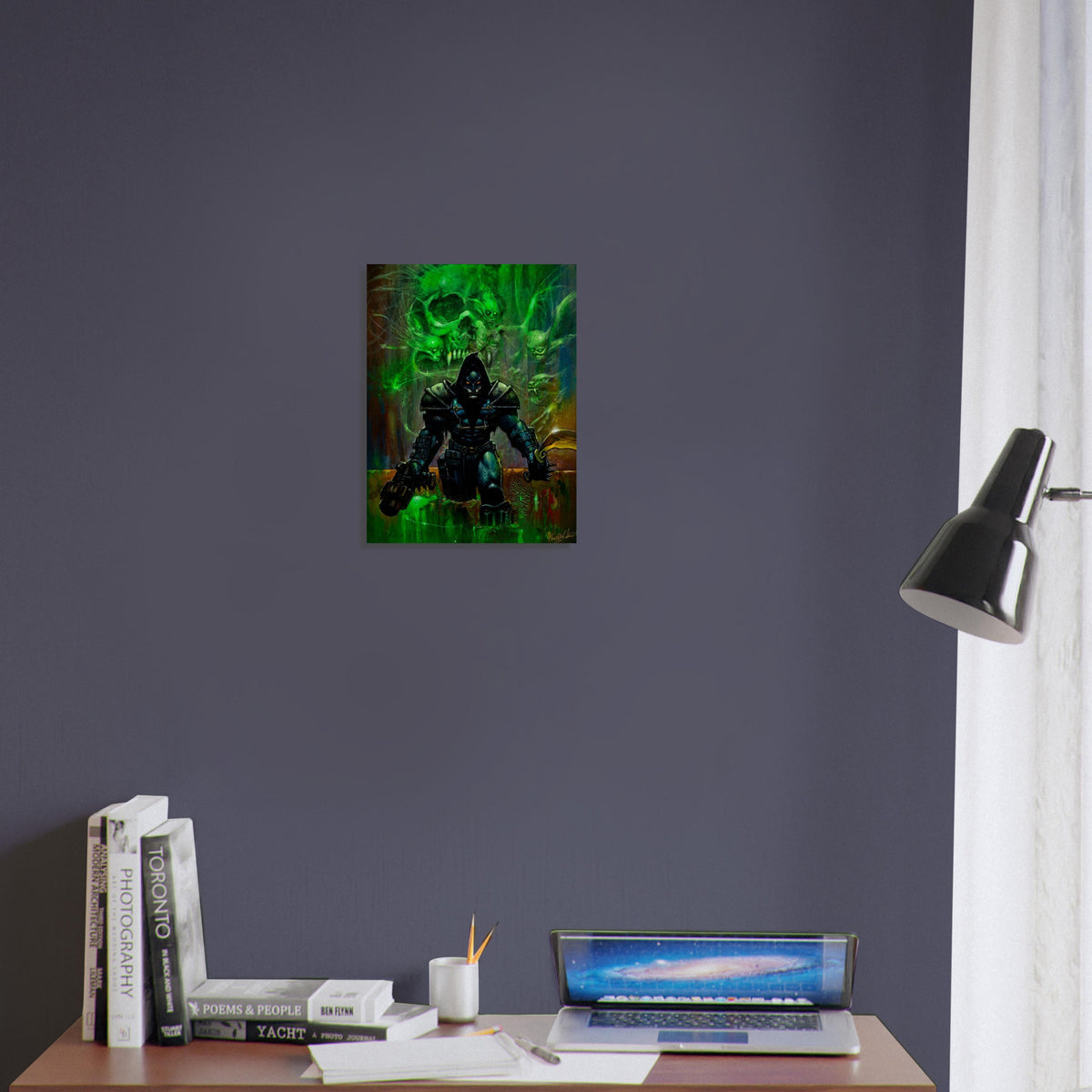 Dark Sorcerer Necromancer Poster – Green Skull Magic Fantasy Art Wall Art Decor 3
