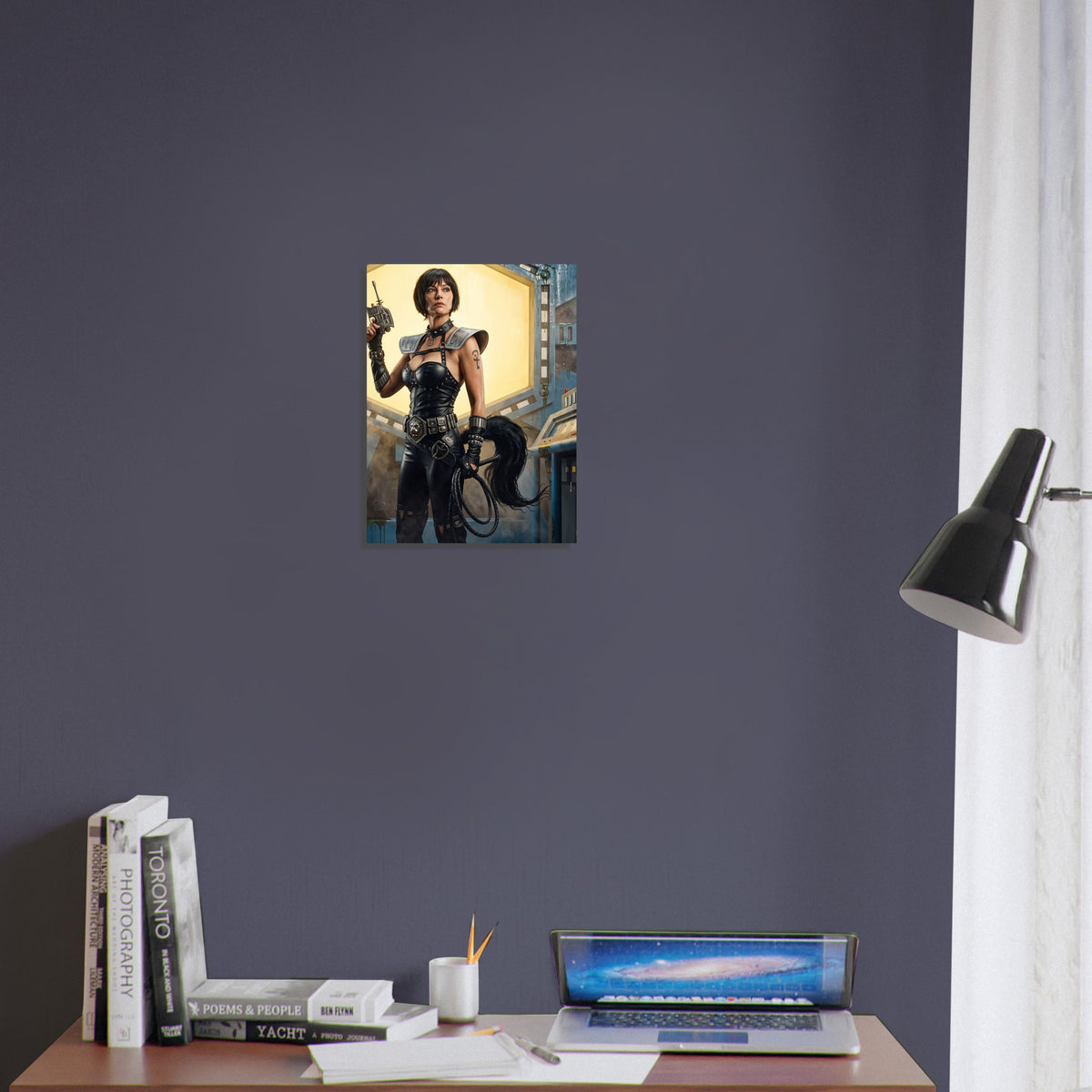 Sci-Fi Art Poster – Warrior Woman in Tactical Armor with Plasma Rifle 3