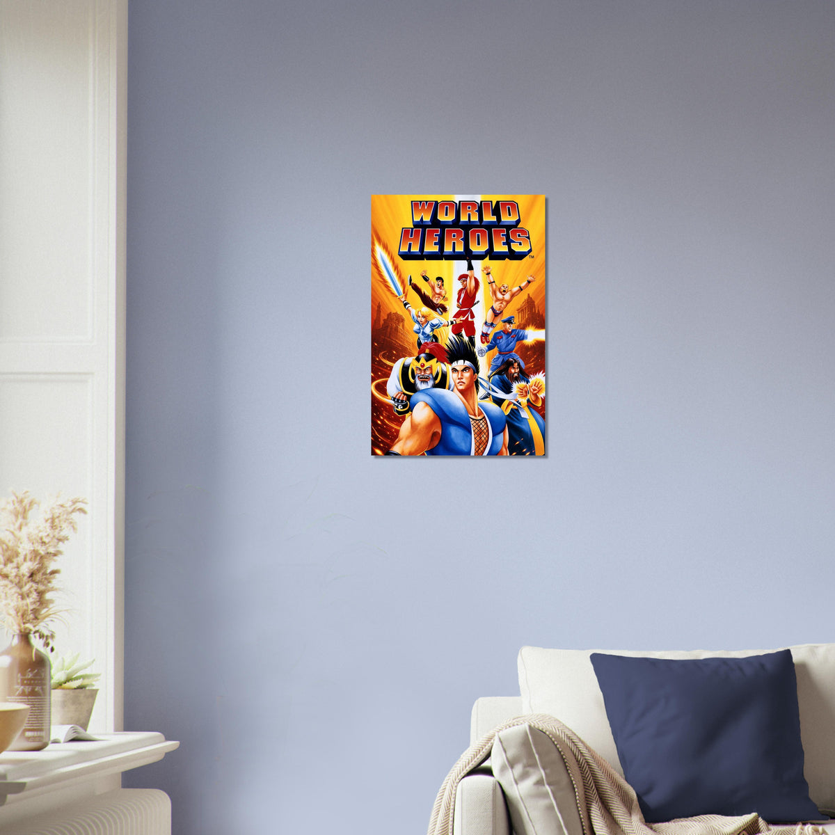 World Heroes Arcade Game Poster – Retro Fighting Game Art Wall Art Decor 3