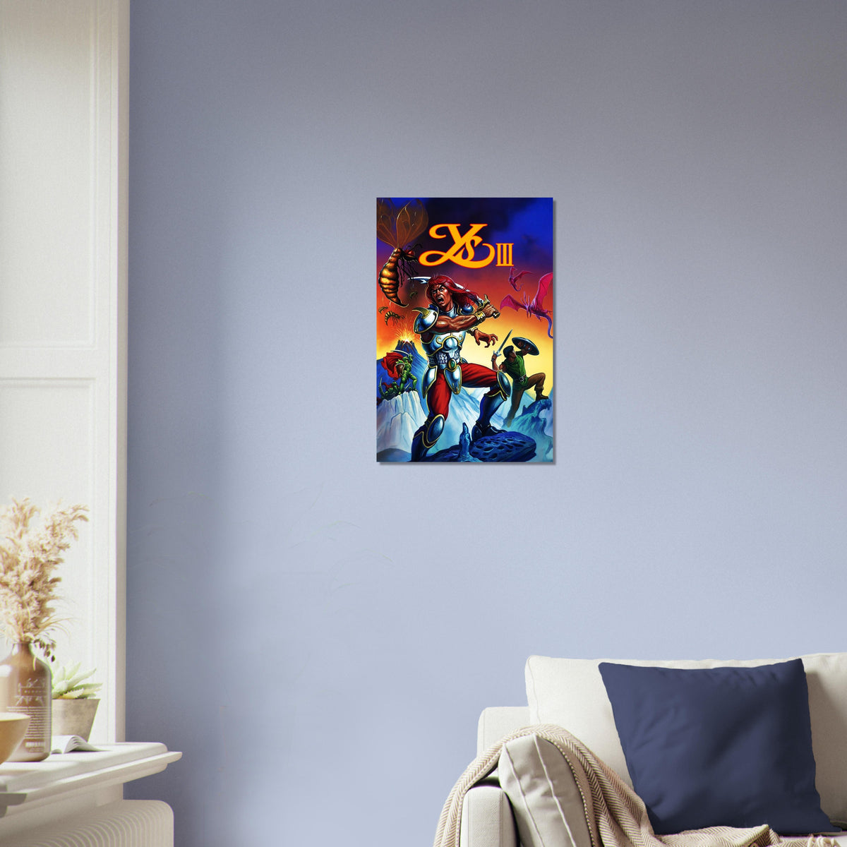 Ys III Wanderers from Ys Poster – Red Warrior Hero Fantasy RPG Wall Art Decor 3