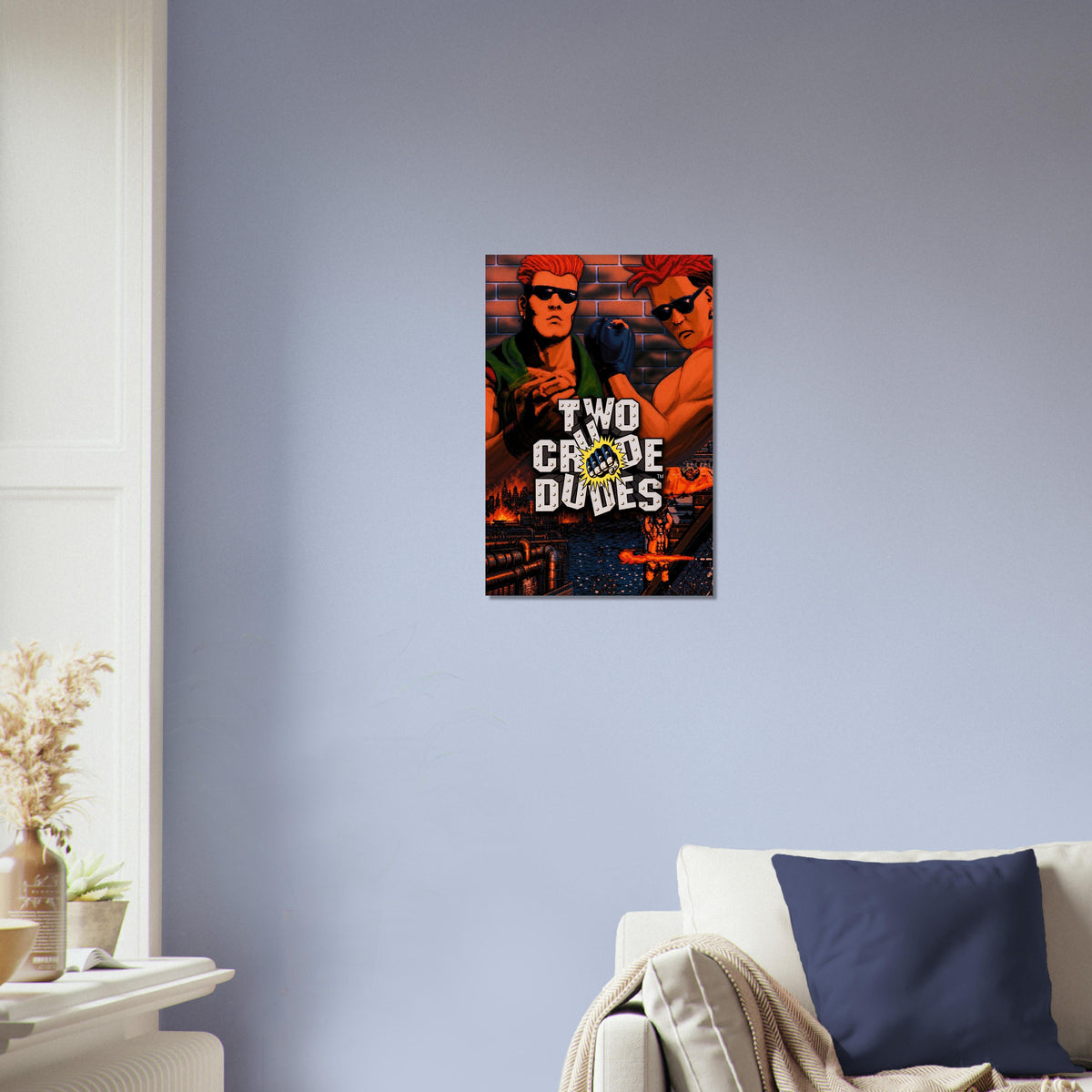 Two Crude Dudes 1992 Poster – Retro Action Heroes Arcade Game Wall Art Decor 3