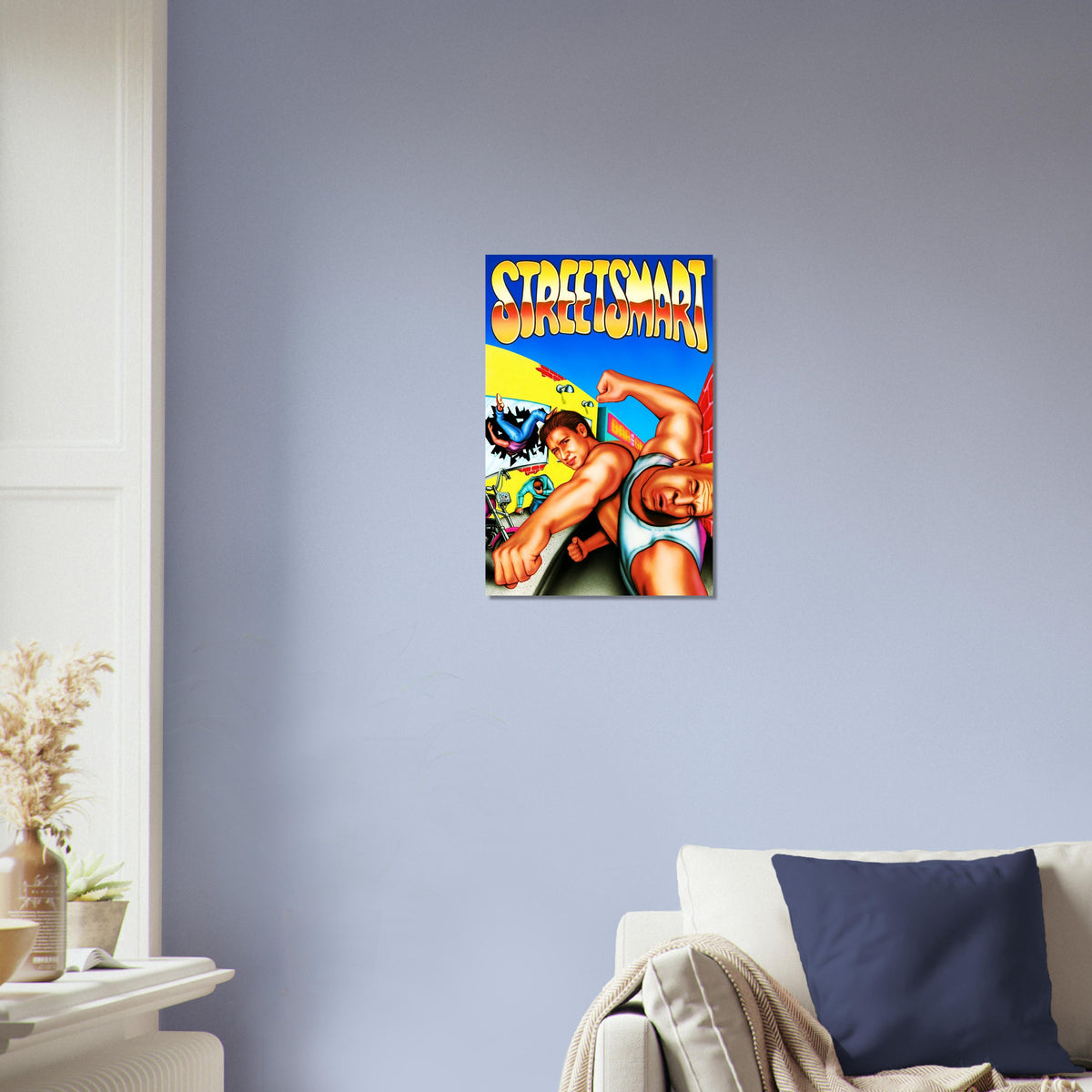 Street Smart Retro Arcade Action Poster – Muscular Hero Game Cover 3