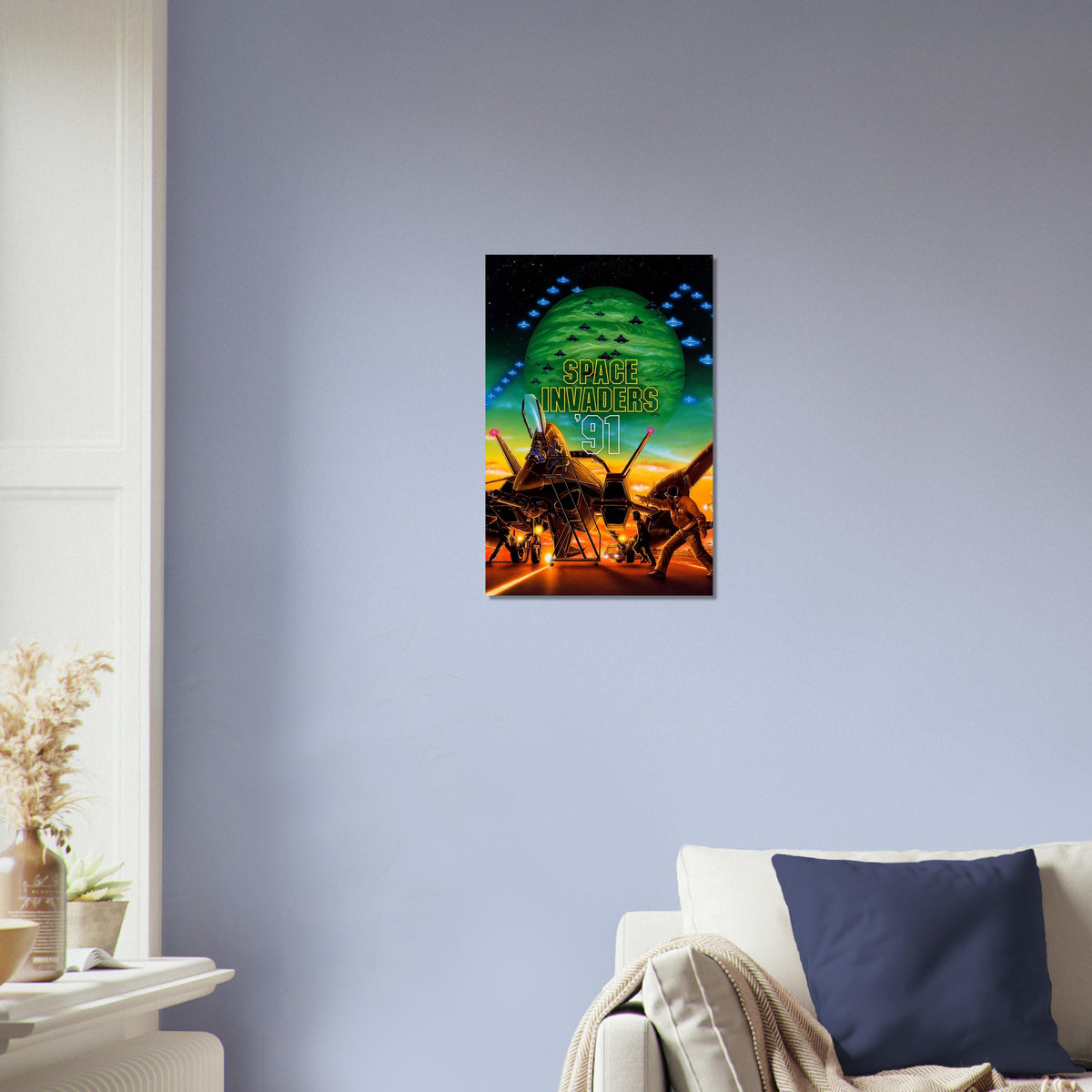 Space Invaders '91 Poster – Retro Arcade Alien Invaders Game Art Wall Art Decor 3