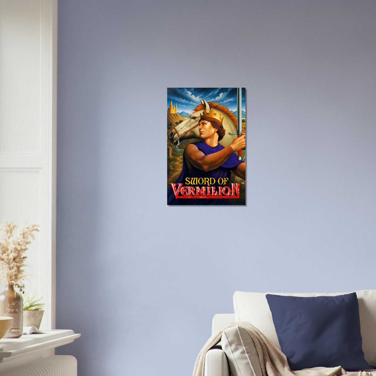 Sword of Vermilion Poster – Medieval Knight with Horse Fantasy Art 3